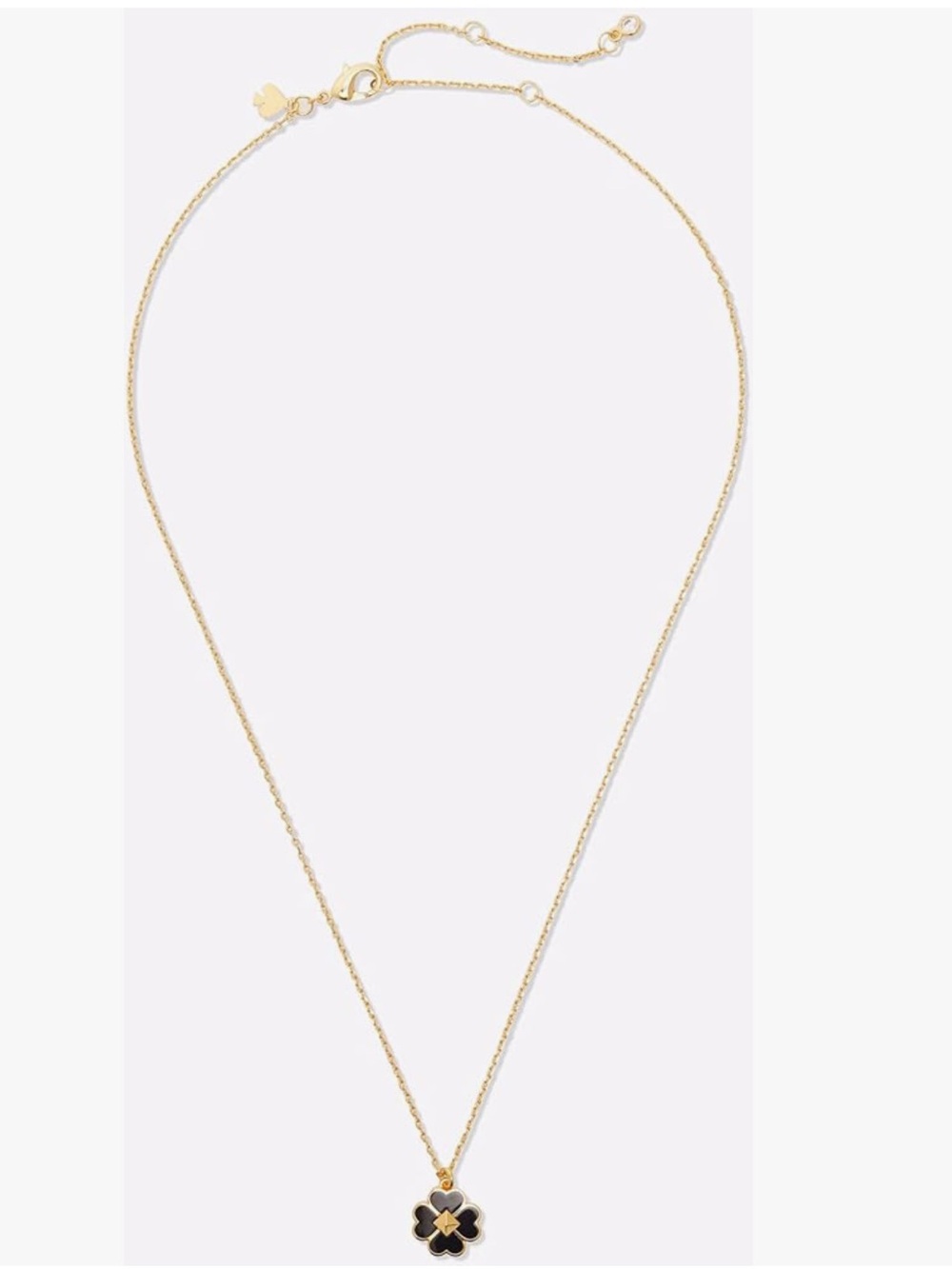 KATE SPADE NEW YORK Spades & Studs Enamel Mini Pendant Necklace Gold & Black - Picture 4 of 10